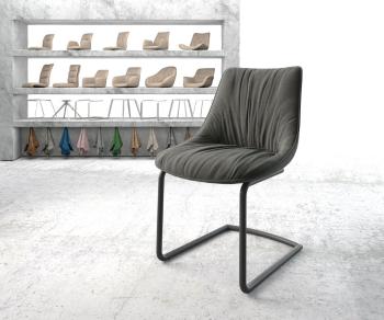 Houpací židle Elda-Flex Textured Fabric Anthracite Cantilever