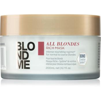 Schwarzkopf Professional Blondme All Blondes Rich vyživující maska pro hrubé vlasy 200 ml