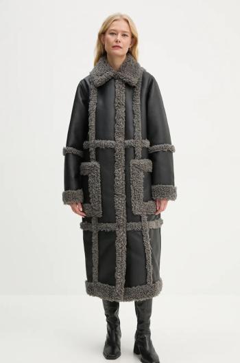 Kabát Stand Studio Patrice Coat dámský, černá barva, přechodný, oversize, 61100-9010