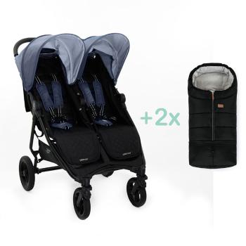 VALCO BABY Kočík dvojičkový Slim Twin Glacier + PETITE&amp;MARS f...