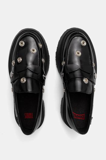 Kožené mokasíny Camper TWS čierna farba, na platforme, K201832-001