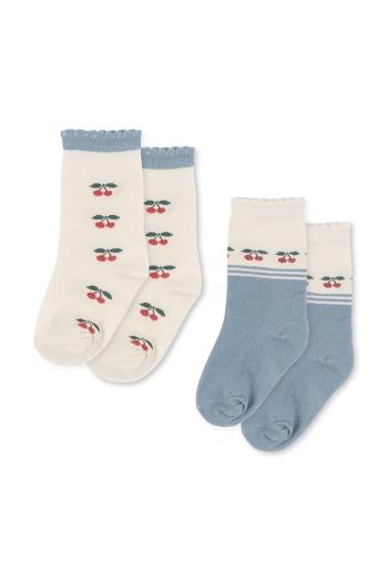 Detské ponožky Konges Sløjd 2 PACK CHERRY SOCKS 2-pak béžová farba, KS103310