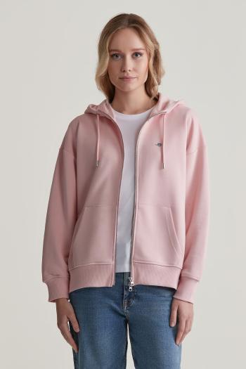 MIKINA GANT REL SHIELD ZIP HOODIE FADED PINK