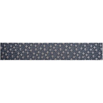 Țesătură decorativă de Crăciun Fulgi, gri închis, 28 x 270 cm