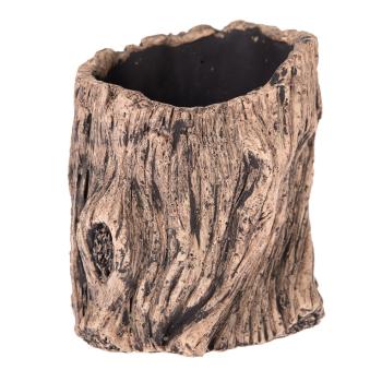 Ghiveci din beton Decor scoarță de copac, maro, 12 x 13,5 cm, maro, diam. 12 cm