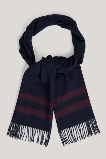 ŠÁLA GANT MERINO WOOL STRIPED WOVEN SCARF EVENING BLUE