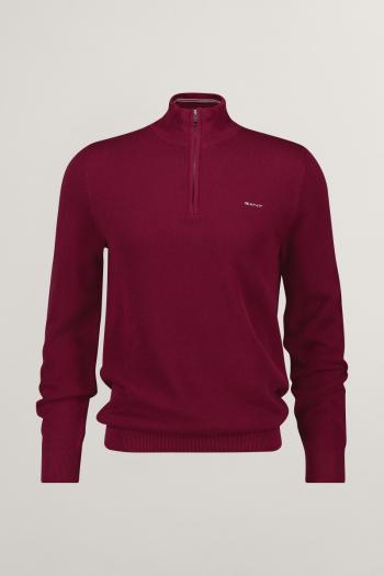 SVETR GANT COTTON PIQUE HALFZIP RICH WINE