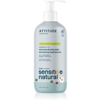 Attitude Sensitive Natural Baby Oatmeal šampon a mycí gel 2 v 1 pro citlivou pokožku pro děti 473 ml