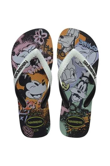 Žabky Havaianas DISNEY STYLISH dámské, černá barva, na plochém podpatku, 4123500.4747