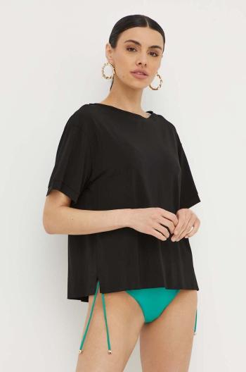 Halenka Max Mara Beachwear dámská, černá barva, hladká, 2416941029600