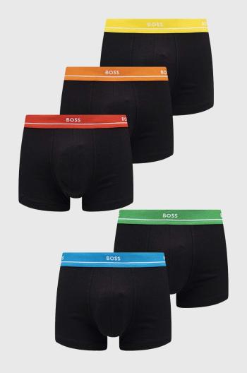 Boxerky BOSS 5-pack pánské, černá barva, 50489616