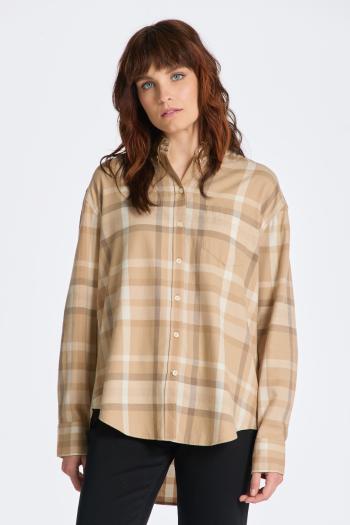 KOŠILE GANT RELAXED CHECKED FLANNEL BD SHIRT DARK KHAKI