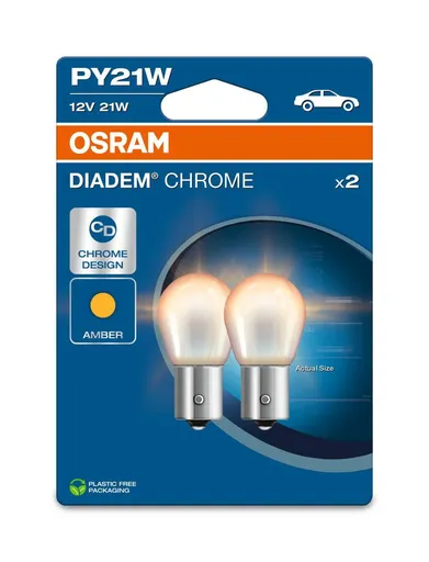 OSRAM PY21W 12V 21W BAU15s Diadem Chrome NextGen. 2ks blistr 7507DC-2BL