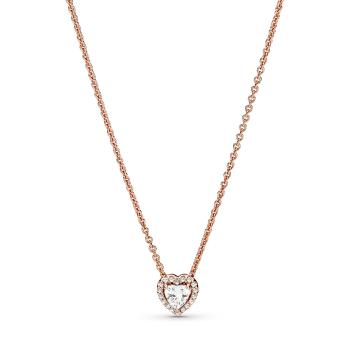 Pandora Pozlacený náhrdelník s třpytivým srdíčkem Rose Timeless 388425C01-45