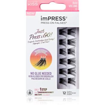 KISS imPRESS Just Press & GO ! trsové nalepovací řasy bez uzlíku Bold Volume C 12 ks