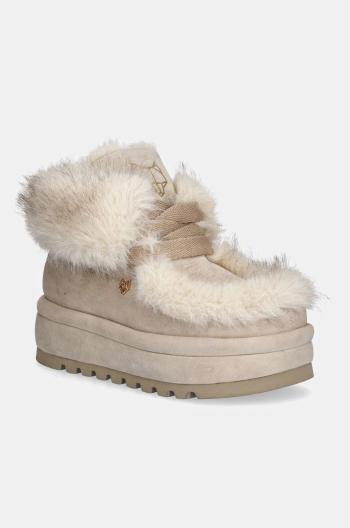 Sněhule Naked Wolfe Bambi béžová barva, Bambi Faux Fur Suede Ice