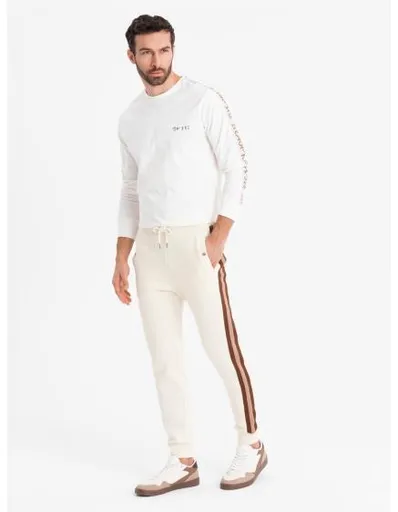 Pánské strukturované úpletové tepláky - grafitové V5 OM-PASK-0211