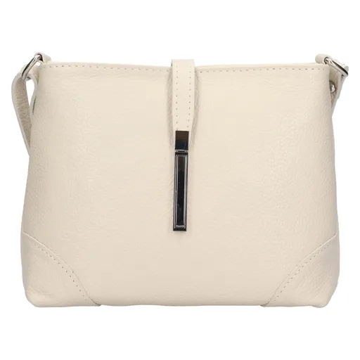 Dámská kožená crossbody kabelka Italia Marlen - krémová