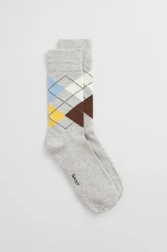 PONOŽKY GANT ARGYLE SOCKS LIGHT GREY MELANGE