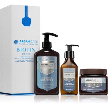 Arganicare Biotin Thickening and Fortifying Program Set dárková sada pro obnovení hustoty vlasů