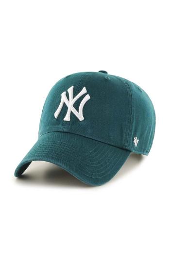 Bavlněná baseballová čepice 47 brand MLB New York Yankees zelená barva, s aplikací, B-RGW17GWS-PG