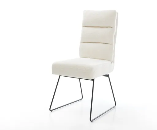 Jídelní židle Pela-Flex bouclé měkký béžová tenká podnož černá