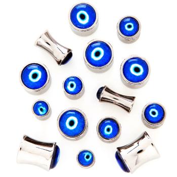 Sedlový plug z chirurgickej ocele - Diablovo oko - Hrúbka piercingu: 5 mm