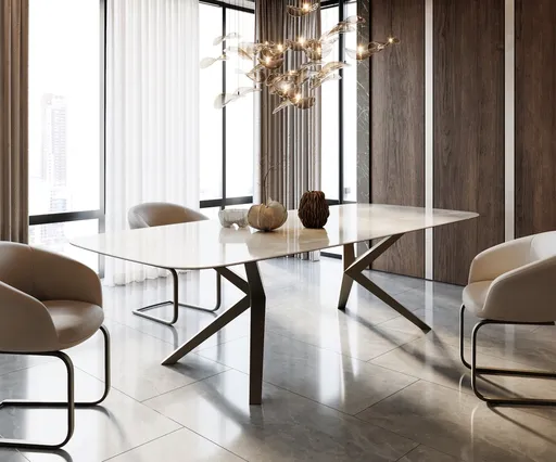 Jídelní stůl Edge boot 270x120 keramika Iris FMG onice Grigio