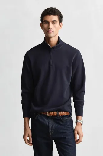 MIKINA GANT LIGHT SACKER HALF ZIP EVENING BLUE