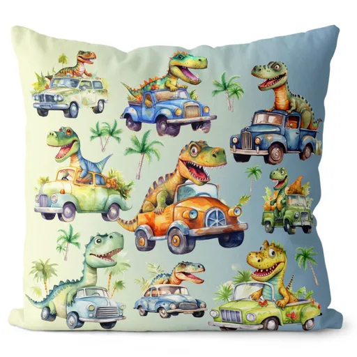 Polštář Dinosauři jedou (Velikost: 40 x 40 cm)