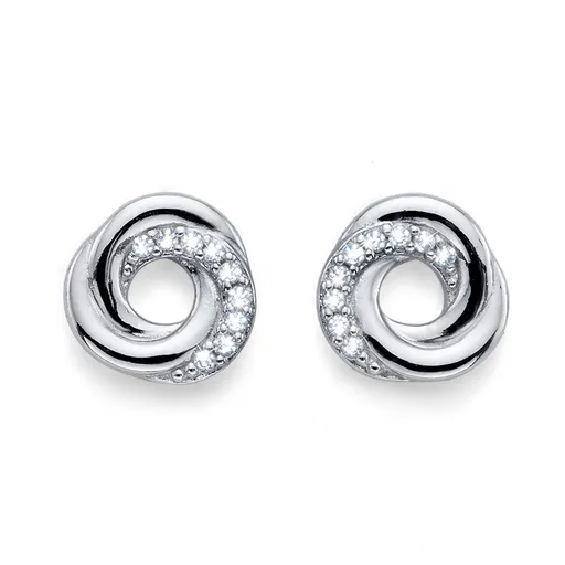 CRYSTalp Slušivé stříbrné náušnice s krystaly Trilogy 40541.S