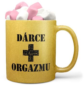 Hrnek Dárce orgazmu – zlatý (Náplň hrníčku: Marshmallow)