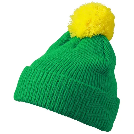 Myrtle Beach (Daiber) Zimní čepice s bambulí MB7967 - Kapradinová / žlutá | uni