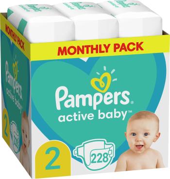 Eldobható pelenka PAMPERS Active Baby 2-es méret (228 db) 4-8 kg