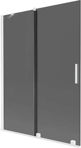 MEXEN/S Velar dvoukřídlá posuvná vanová zástěna 130 x 150, grafit, bílá 896-130-000-41-20