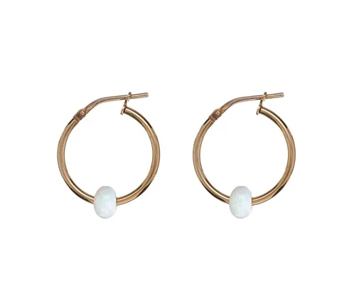 Alisia Pozlacené náušnice kruhy se syntetickým opálem AL4987.01.000