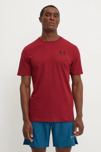 Tričko Under Armour SPORTSTYLE LEFT CHEST vínová barva, 1326799