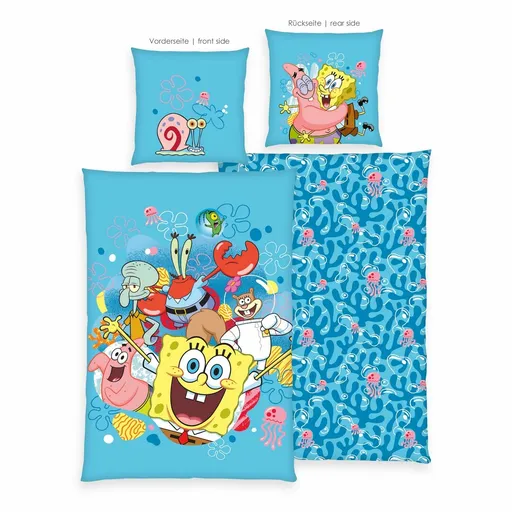Herding Bavlněné povlečení Spongebob, 135 x 200 cm, 80 x 80 cm