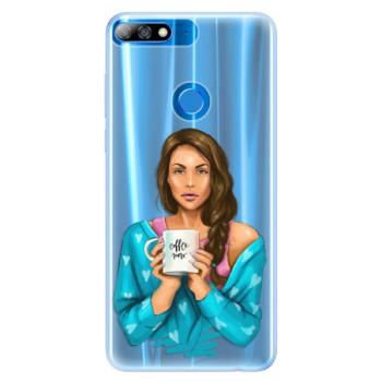 Silikonové pouzdro iSaprio - Coffe Now - Brunette - Huawei Y7 Prime 2018