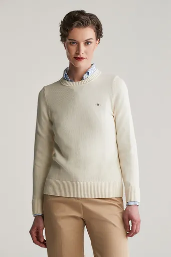 SVETR GANT CLASSIC COTTON C-NECK CREAM
