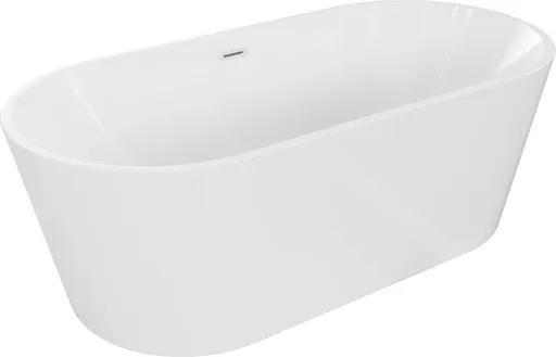 MEXEN/S Luna vana volně stojící 180 x 80, bílá, sifon a přepad bílá 52031808000-20