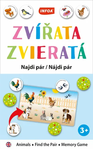 Výuková hra (krabička) Najdi pár - Zvířata / Zvieratá