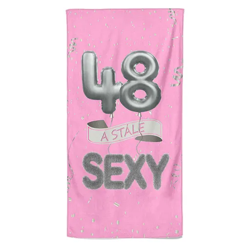 Osuška Stále sexy – růžová (věk: 48, Velikost osušky: 70x140cm)