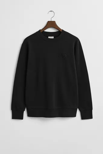 MIKINA GANT REG TONAL SHIELD C-NECK SWEAT BLACK