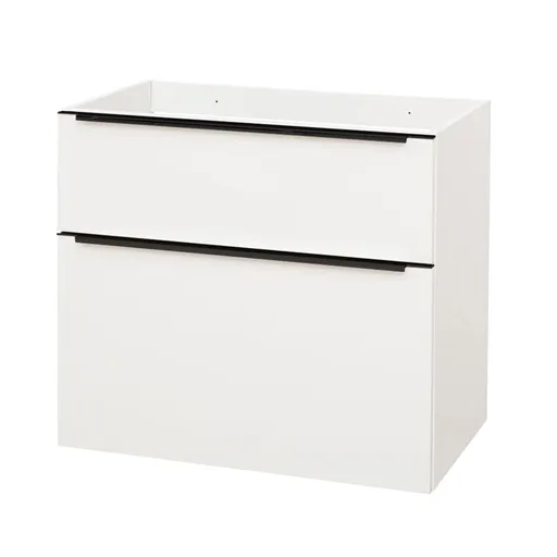 Mereo Mailo, koupelnová skříňka 81cm, bílá, mat, černé madlo CN541SB