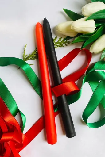 Sada svíček (2 kusy) Premium Christmas 2 - Black, Red