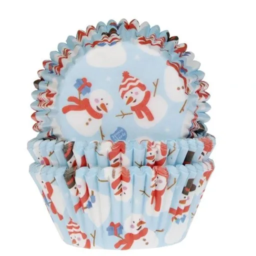 Cakesupplies Vánoční košíčky na muffiny - Sněhulák 50 ks