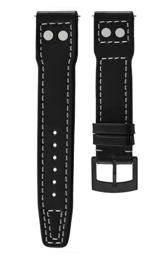 Kožený řemínek Biatec Pilot | Černý - 20 mm - Černá