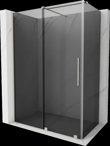 MEXEN/S Velar sprchový kout, posuvné dveře 150 x 80, grafit, nikl kartáčovaný 871-150-080-41-97