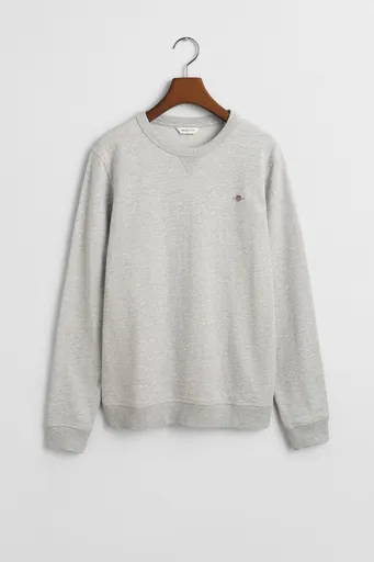 MIKINA GANT SHIELD COTTON SLUB C-NECK LIGHT GREY MELANGE